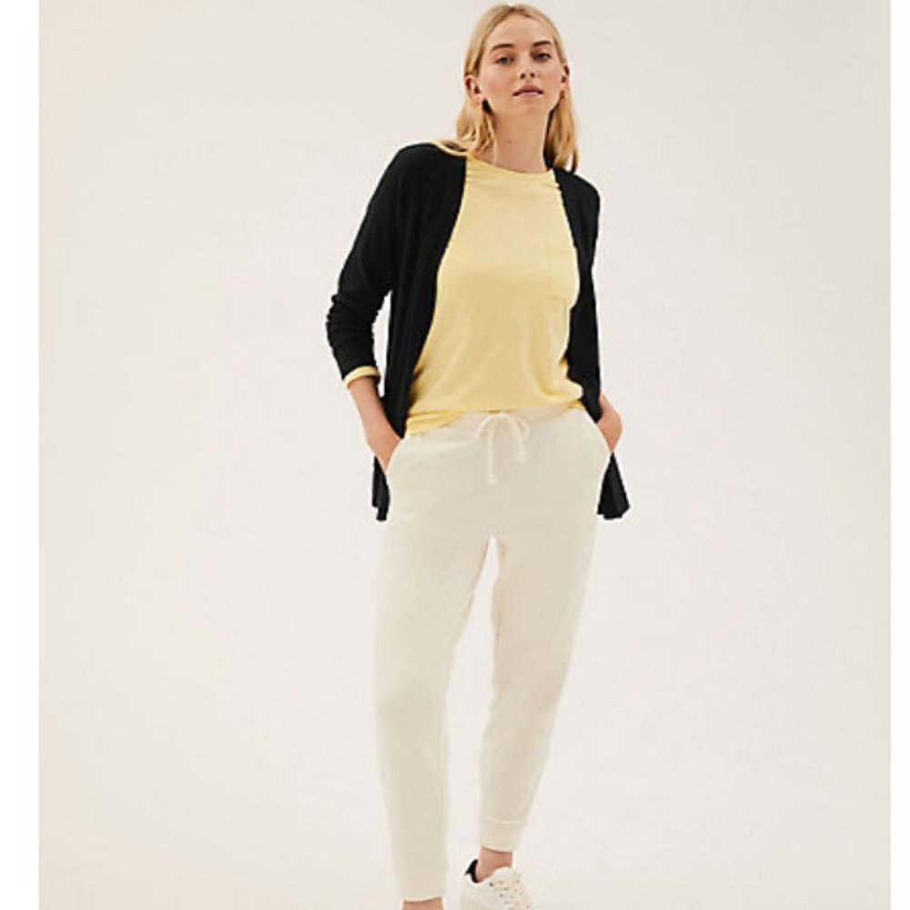 BLACK RIBBED EDGE TO EDGE CARDIGAN